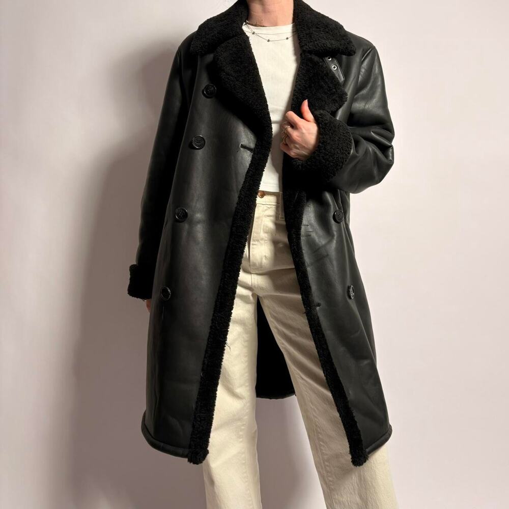 Guess Faux Leather & Shearling Coat - Men's Small, NWT